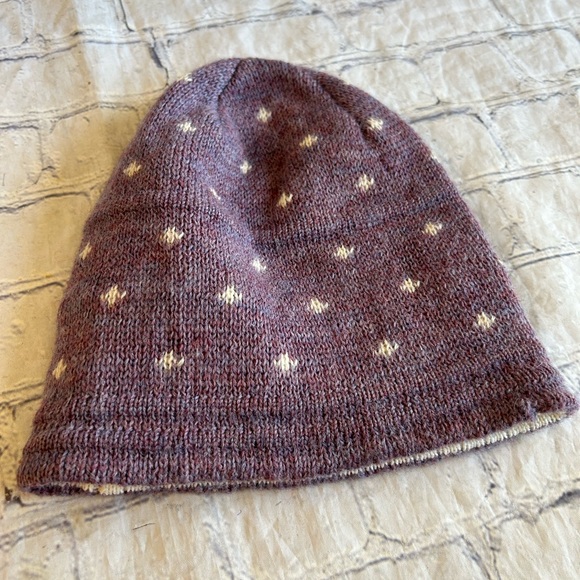 VINTAGE WIGWAM MILLS 100% PURE WOOL OUTER SHELL USA MADE WOMEN’S BEANIE PURPLE - Picture 5 of 7